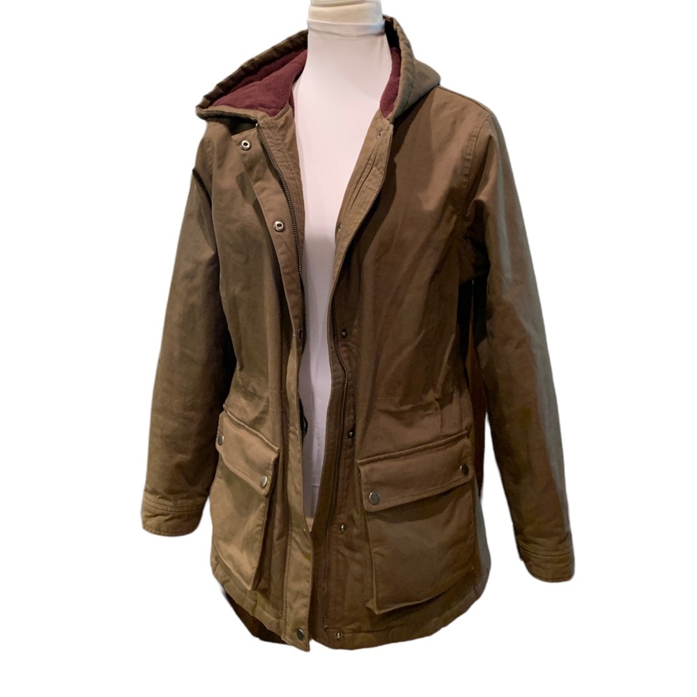 Duluth Trading Co canvas winter coat with hood Womens Sz M